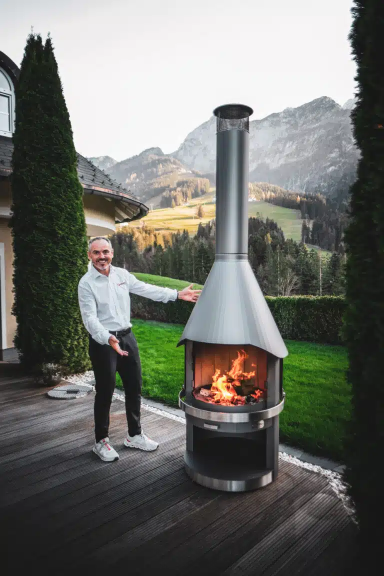 Hermapro Edelstahl Gartenkamin
