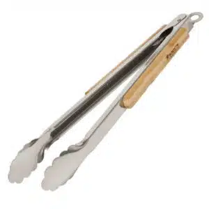 Monolith Edelstahl-Grillzange mit ergonomischem Bambusgriff